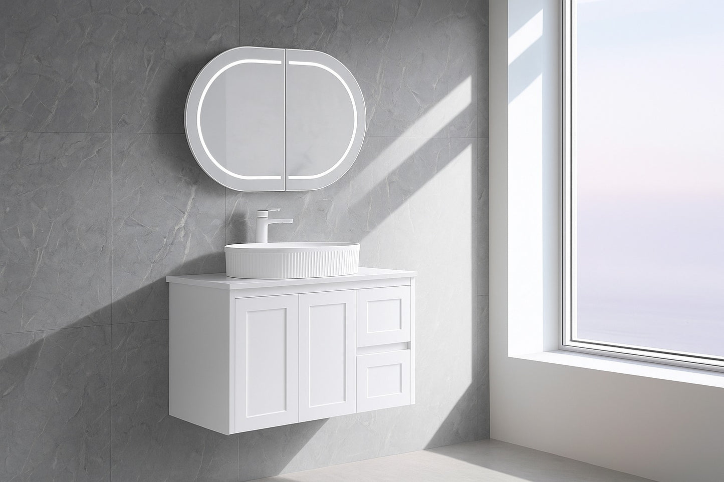 Luna Wall Hung Vanity - 4 Colors & 6 Sizes Available