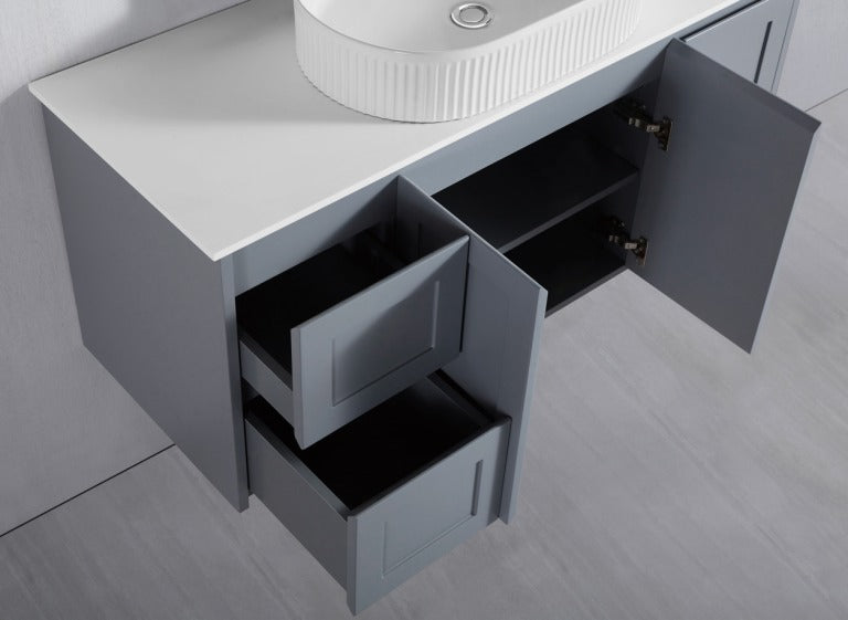 Luna Wall Hung Vanity - 4 Colors & 6 Sizes Available