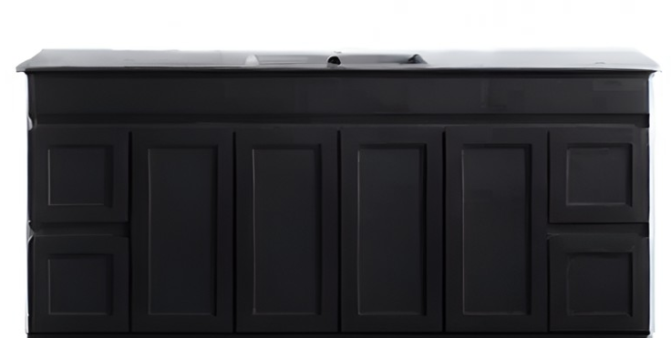 Luna Wall Hung Vanity - Matte Black 