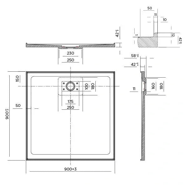 METRO Shower Base - 4 Sizes Available