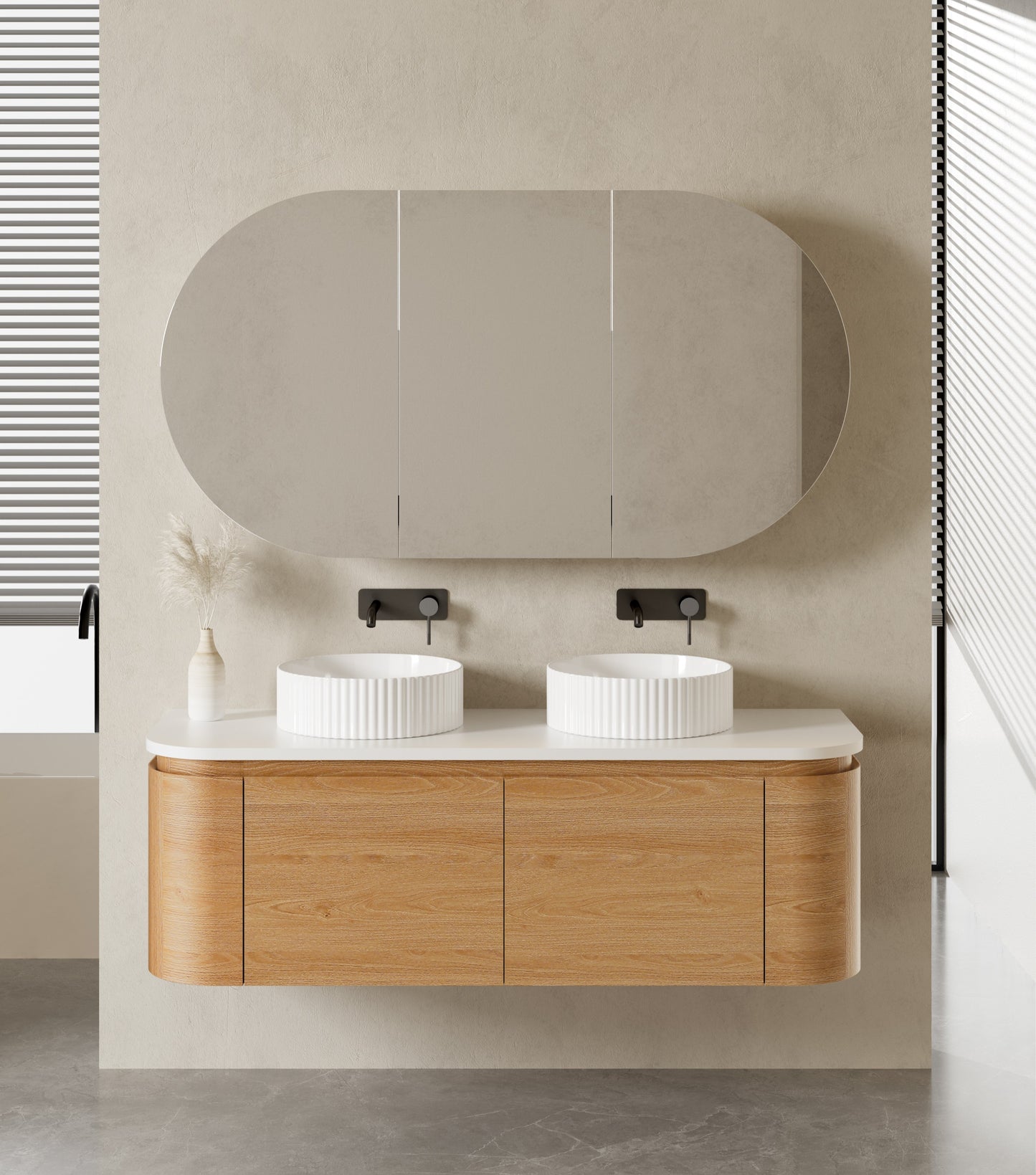 MILAN Wall Hung Vanity - in 3 Sizes with Stone Top