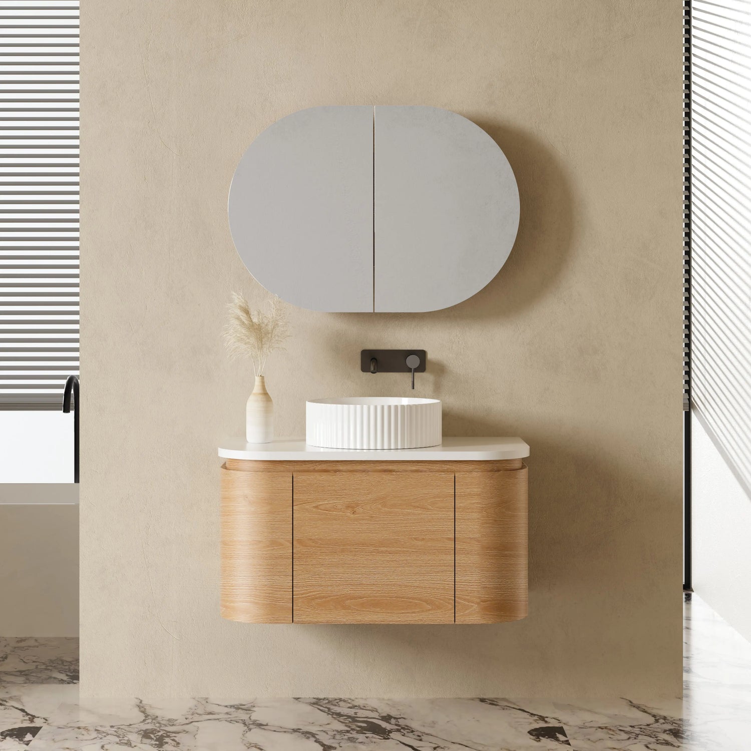 MILAN Wall Hung Vanity - in 3 Sizes with Stone Top 