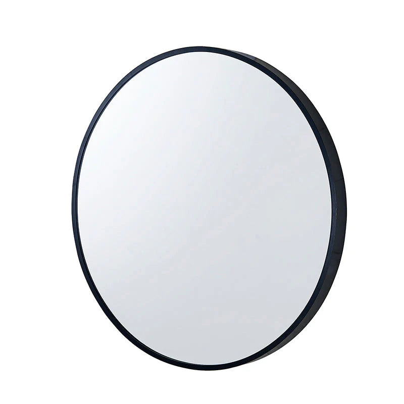 Round Black Aluminum Wall Mirror