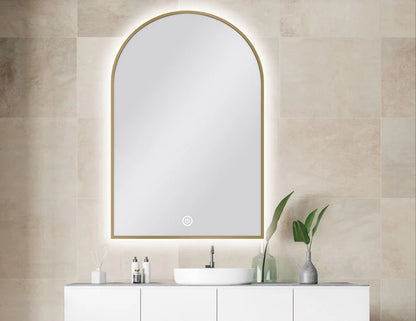 Arched LED Mirror 600 X 900mm Framed Carysil - in 4 Colors