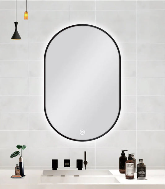 Oval Shape LED Mirror 600*900mm Framed Carysil