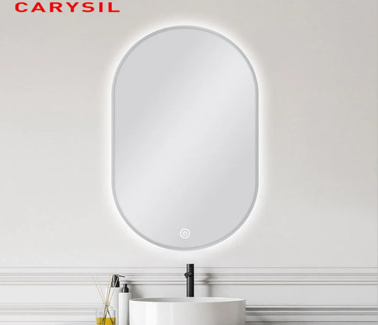 Oval Shape LED Mirror 600*900mm Framed Carysil