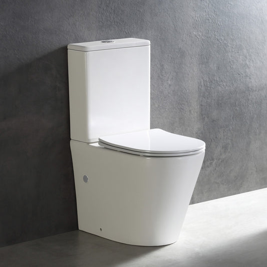 NOVEL Rimless Nano Ceramic Back to wall Toilet Suite – Gloss White