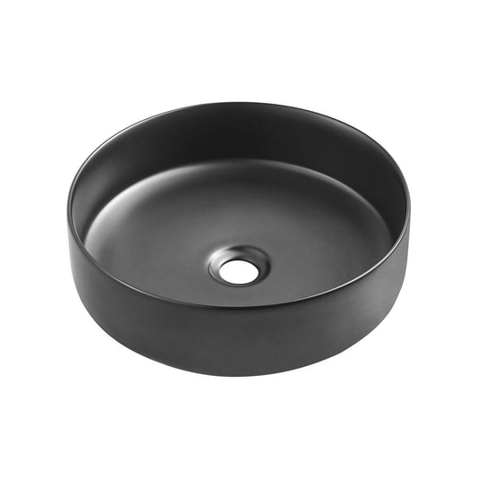 Matte Black Above Counter Ceramic Basin - 360x360x120mm