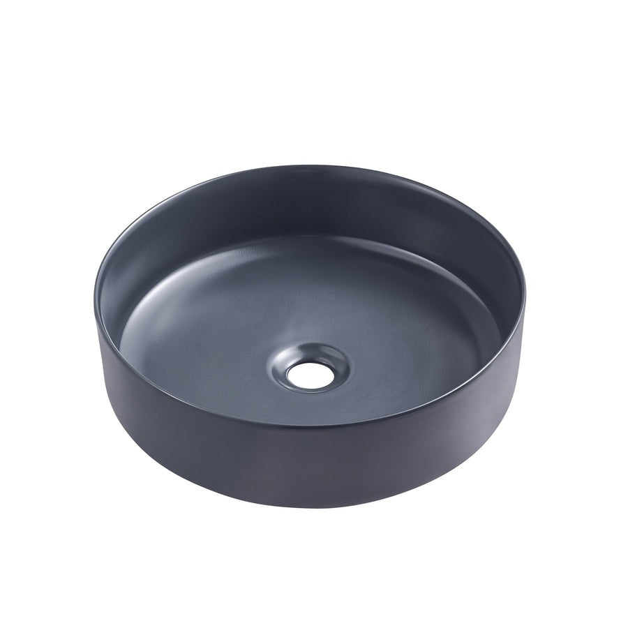 Matte Dark Blue Above Counter Ceramic Basin - 360x360x120mm