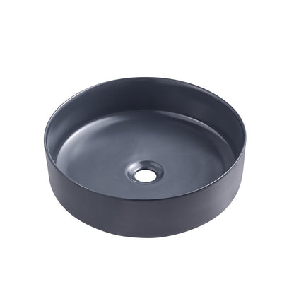 Matte Dark Blue Above Counter Ceramic Basin - 360x360x120mm