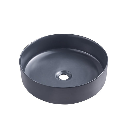 Matte Dark Blue Above Counter Ceramic Basin - 360x360x120mm