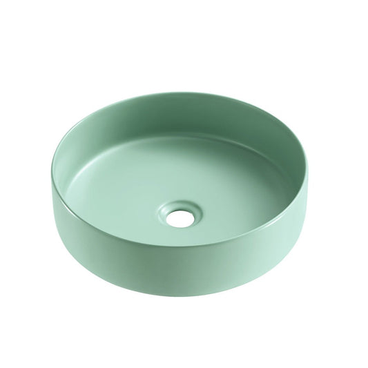 Matte Green Above Counter Ceramic Basin - 360x360x120mm
