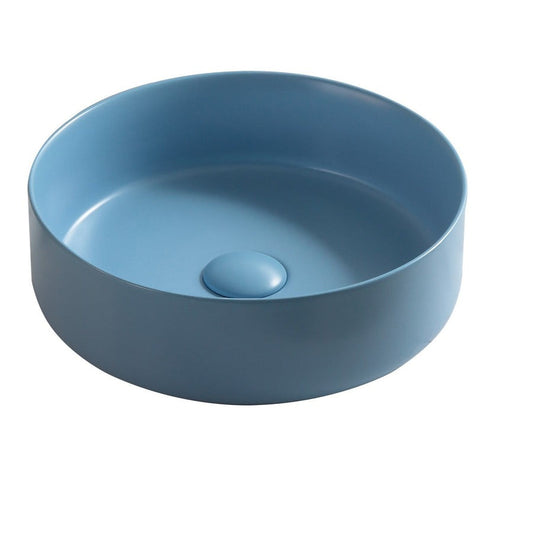 Matte Blue Above Counter Ceramic Basin - 360x360x120mm