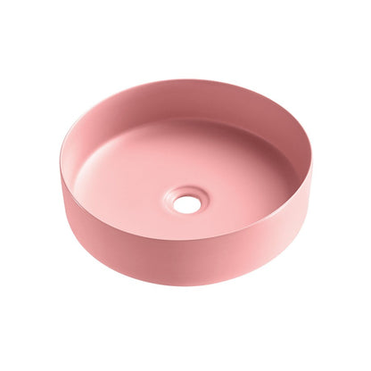 Matte Pink Above Counter Ceramic Basin - 360x360x120mm