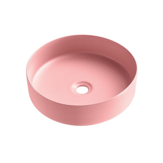 Matte Pink Above Counter Ceramic Basin - 360x360x120mm