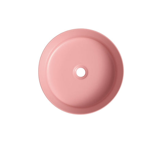 Matte Pink Above Counter Ceramic Basin - 360x360x120mm