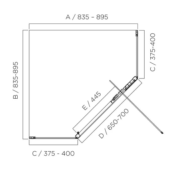 LOUVE Neo Angle Pivot Shower Screen