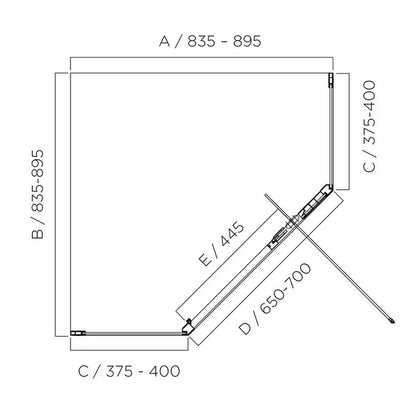 LOUVE Neo Angle Pivot Shower Screen