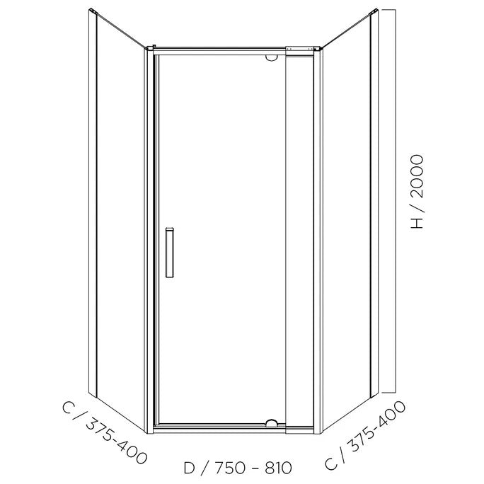 LOUVE Neo Angle Pivot Shower Screen