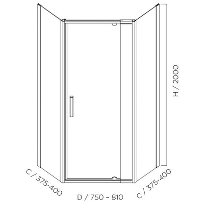 LOUVE Neo Angle Pivot Shower Screen