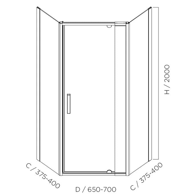 LOUVE Neo Angle Pivot Shower Screen