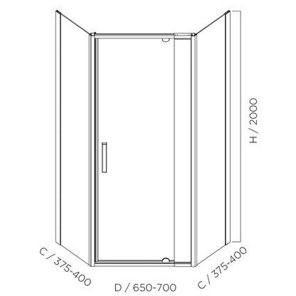 LOUVE Neo Angle Pivot Shower Screen
