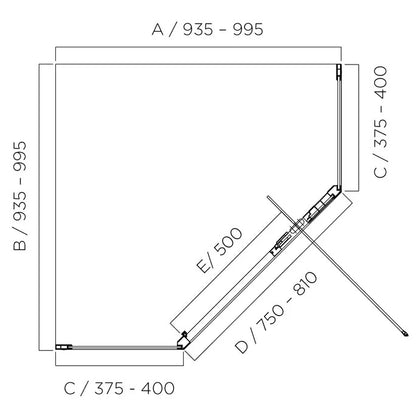 LOUVE Neo Angle Pivot Shower Screen