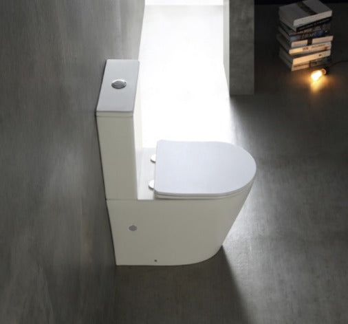 NOVEL Rimless Nano Ceramic Back to wall Toilet Suite – Gloss White