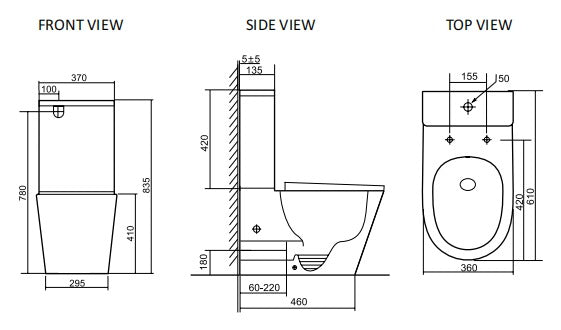 NOVEL Rimless Nano Ceramic Back to wall Toilet Suite – Gloss White