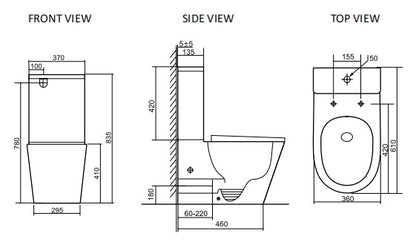 NOVEL Rimless Nano Ceramic Back to wall Toilet Suite – Gloss White