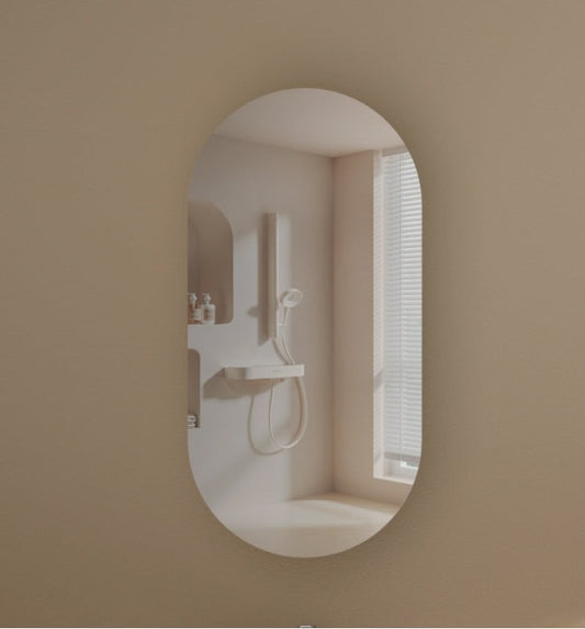 Noble Oval Shaving Cabinet 450x900mm - WALNUT Carysil