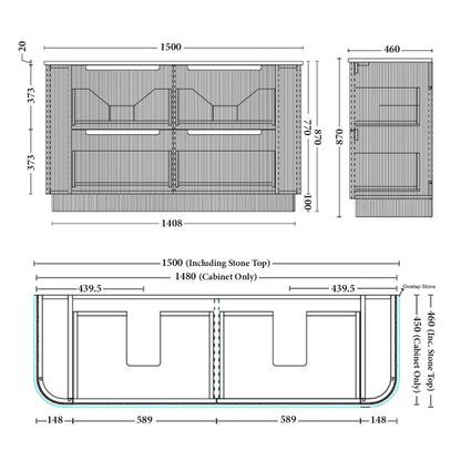 OAKMERE Freestanding Vanity - 4 Sizes Available