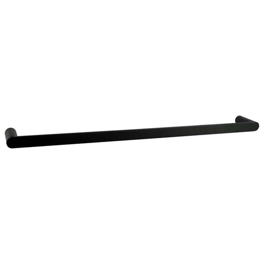 RUSHY Matte Black Single Towel Rail - 600mm , 800mm