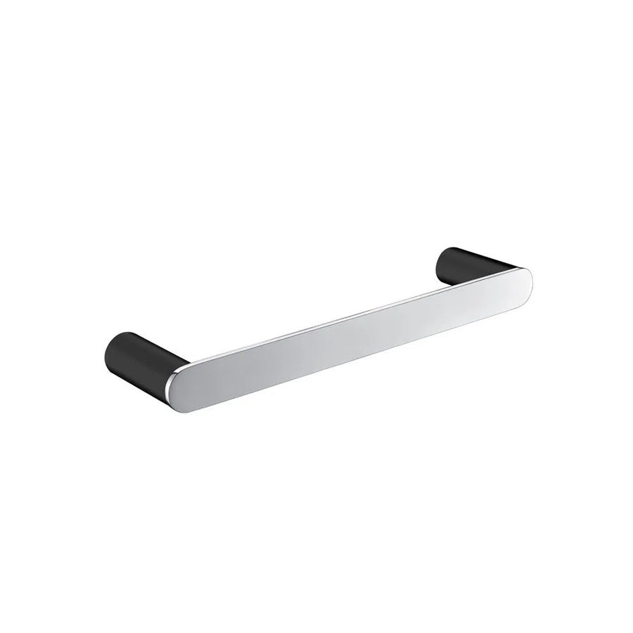 RUSHY Black & Chrome Towel Ring 300mm