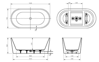 PRATO Freestanding Bathtub - 3 Sizes Available