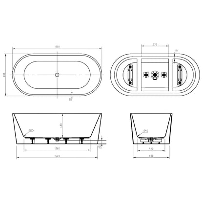 PRATO Freestanding Bathtub - 3 Sizes Available