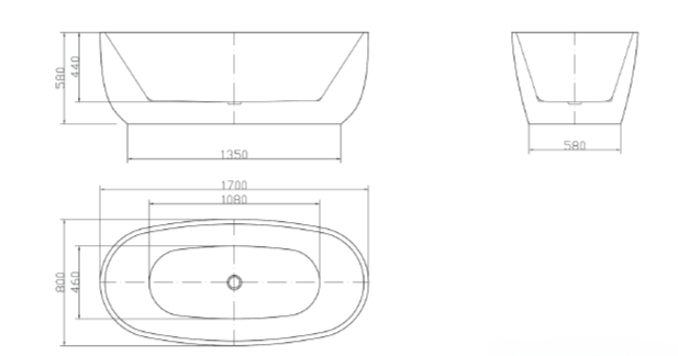 Paris Freestanding Bathtub - 2 Sizes (1500mm,1700mm) - Matte or Glossy White