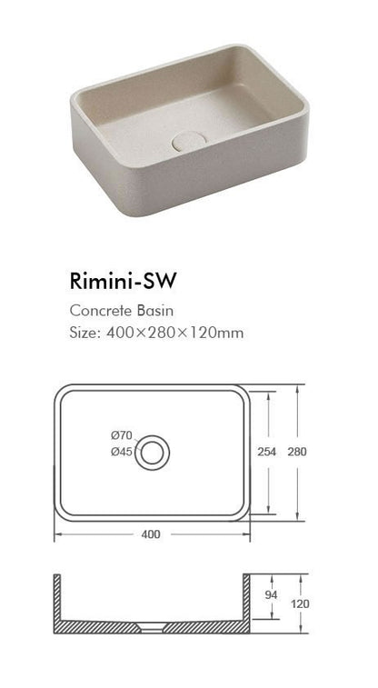 RIMINI Above Counter Basin- 3 Color's Available