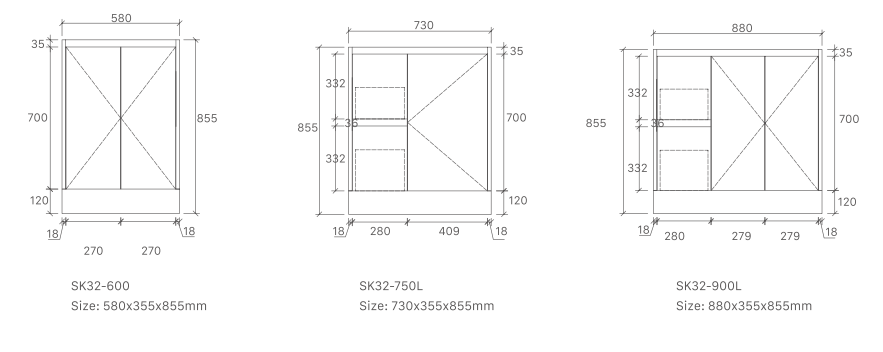 Sierra Freestanding Vanity 600mm-900mm