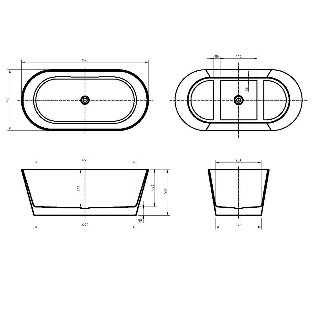 PRATO Freestanding Bathtub - 3 Sizes Available