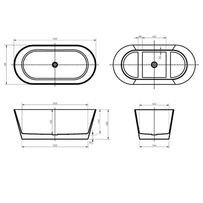 PRATO Freestanding Bathtub - 3 Sizes Available