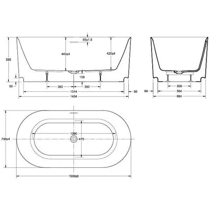 Stria Freestanding Bathtub - Available in 2 Sizes