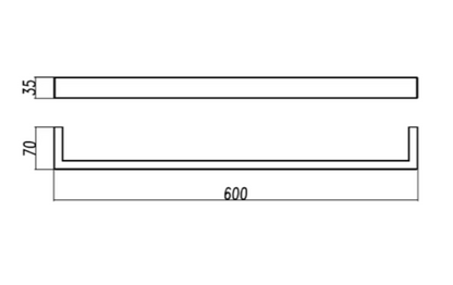 IVANO Series Square Single Towel Rail 600mm, 800mm