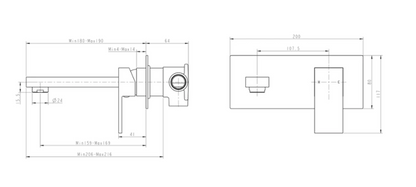 BLAZE Chrome Bathtub/Basin Wall Mixer With Spout (color up)(extension part)