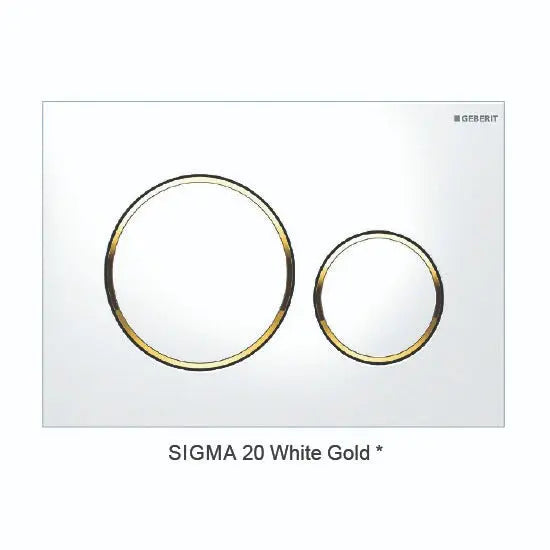 Sigma 20 White Gold — Round Dual Flush Button 