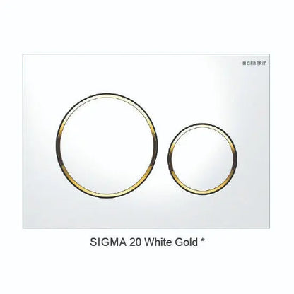 Sigma 20 White Gold — Round Dual Flush Button 