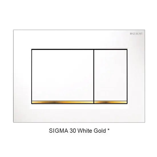 Sigma 30 — Square Dual Flush Button in White Gold 