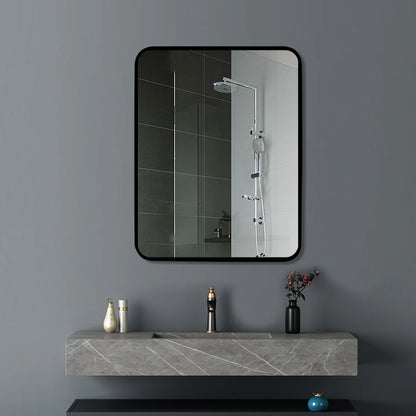 Square Black Aluminium Wall Mirror