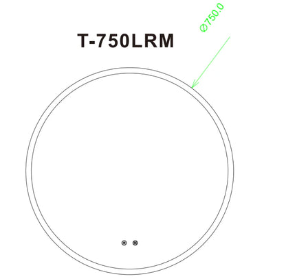 Round LED Mirror 3 Color Lighting Touch Sensor Switch Defogger Pad Wall Mounted - Lighting on the rim