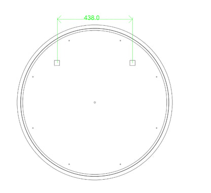 Round LED Mirror 900mm 3 Color Lighting Acrylic Touch Sensor Switch Defogger Pad Wall Mounted (Come with Magnifier) - Lighting on the rim